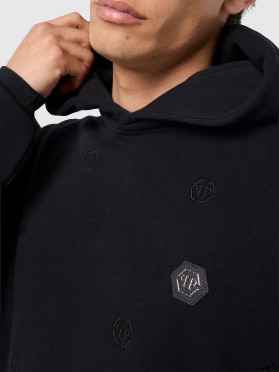 26SS 필립 플레인 후드 티셔츠 SAFCMJB3874PTE003N 0202 Black - PHILIPP PLEIN