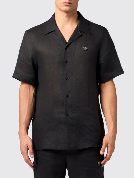 26SS 필립 플레인 반팔 셔츠 SAFCMRP2584PTE003N 02 Black