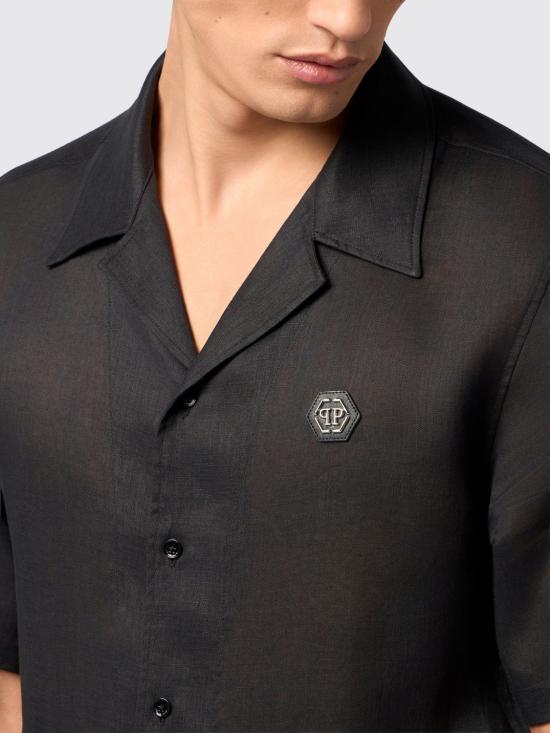 26SS 필립 플레인 반팔 셔츠 SAFCMRP2584PTE003N 02 Black - PHILIPP PLEIN