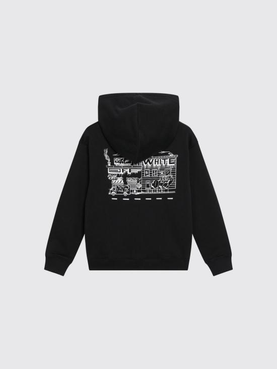 26SS [키즈] 오프화이트 풀오버 OBBE001S26FLE001 001 Black - OFF WHITE