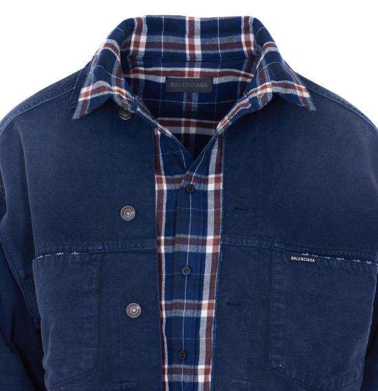 26SS 발렌시아가 패치드 셔츠 재킷 857174 TTW648074 Blue - BALENCIAGA