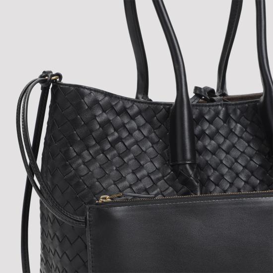 26FW 보테가베네타 피나코테카 숄더백 854371 V5AG1 1206 BLACK FONDANT DOM - BOTTEGA VENETA