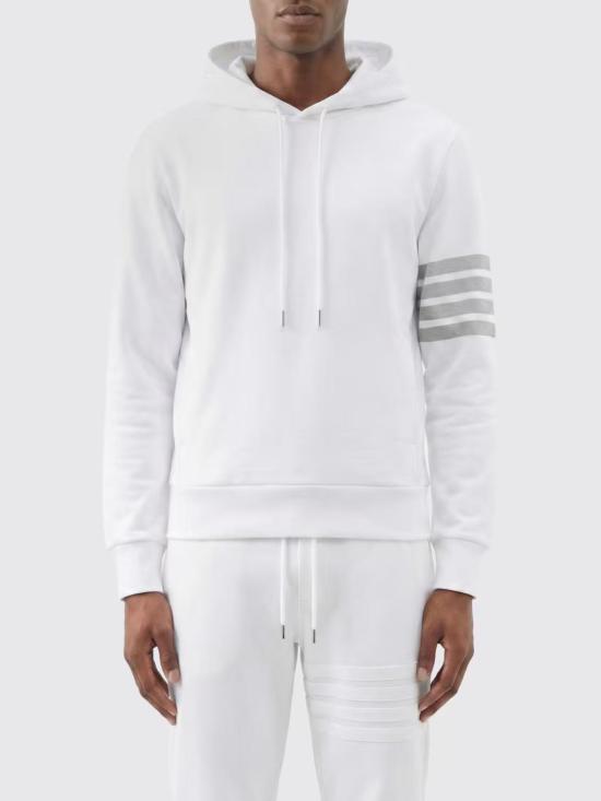26SS 톰브라운 솔리드 루프백 4바 후디 MJT556AJ0007 100 WHITE - THOM BROWNE