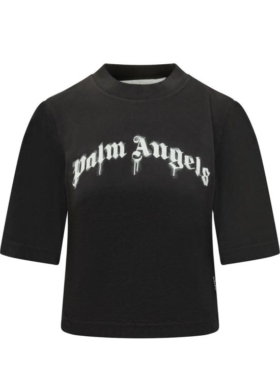26FW 팜앤젤스 반팔 티셔츠 PWAA079S26JER004 1003 BLACK OFF WHITE