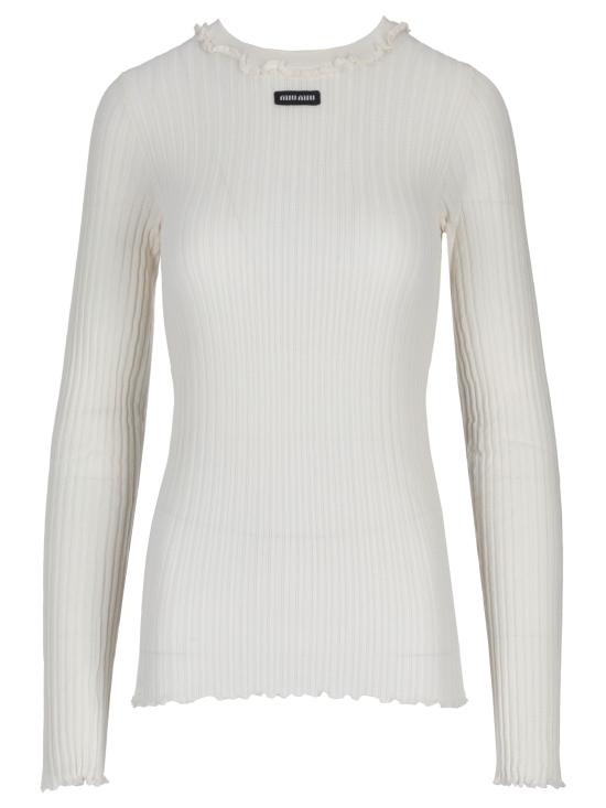 26FW 미우미우 스웨터 MML06TSOOO191X F0009 BIANCO