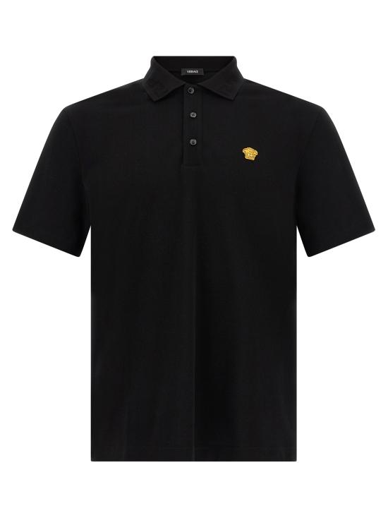 26FW 베르사체 폴로 티셔츠 10139061A156941B000 Black