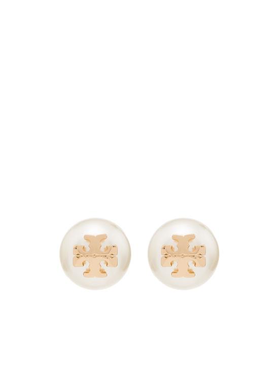 26FW 토리버치 크리스탈 펄 스튜디오 이어링 11165514 110 Ivory gold - TORY BURCH