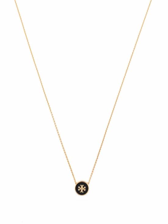26FW 토리버치 키라 에나멜 펜던트 네크리스 90549 720 Gold black - TORY BURCH