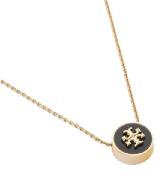 26FW 토리버치 키라 에나멜 펜던트 네크리스 90549 720 Gold black - TORY BURCH