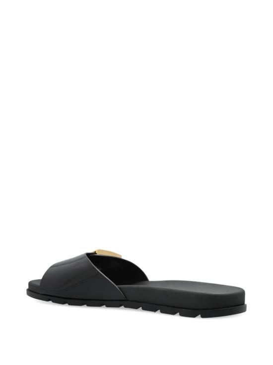 26FW 토리버치 버클 슬라이드 157872 001 Black gold - TORY BURCH