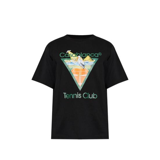 26FW 카사블랑카 반팔 티셔츠 PF26 JTS 001 19 TENCL BLACK