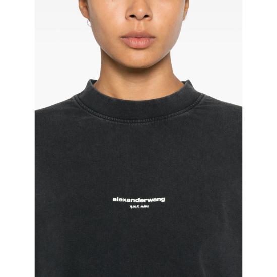 26FW 알렉산더 왕 긴팔 티셔츠 UCC3261908 011 BLACK - ALEXANDER WANG