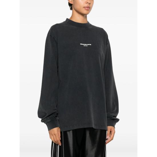 26FW 알렉산더 왕 긴팔 티셔츠 UCC3261908 011 BLACK - ALEXANDER WANG