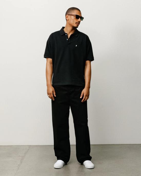 26FW 스투시 폴로 티셔츠 1140367 0001 Black - STUSSY