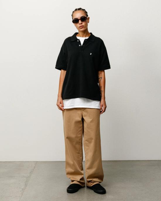 26FW 스투시 폴로 티셔츠 1140367 0001 Black - STUSSY