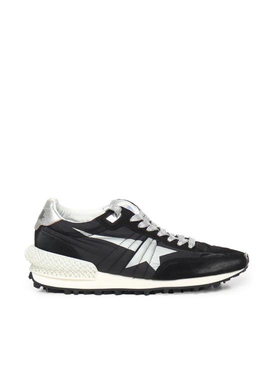 26FW 골든구스 립스탑 나일론 어퍼 & 실버 스타 마라톤 스니커즈 GMF00684 F00567590179 Black silver