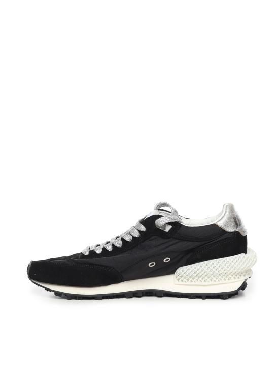 26FW 골든구스 립스탑 나일론 어퍼 & 실버 스타 마라톤 스니커즈 GMF00684 F00567590179 Black silver - GOLDEN GOOSE