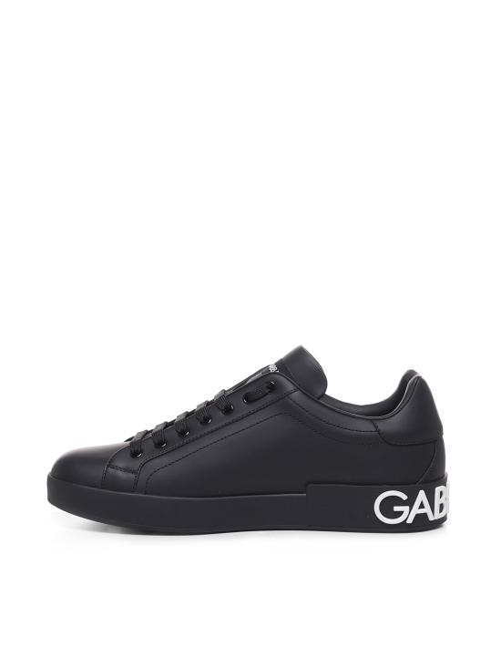 26SS 돌체앤가바나 DG 로고 카프스킨 나파 포르토피노 스니커즈 CS1772 AC3308B956 BLACK WHITE - DOLCE & GABBANA