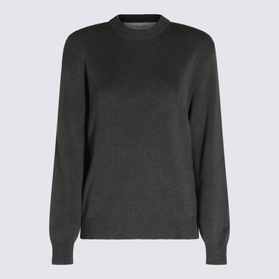 26FW 골든구스 로고 백 코튼 라운드넥 스웨터 GWP00951 P00066260304 Dark Grey Melange