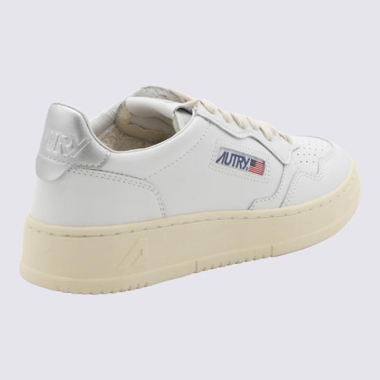26FW 오트리 메달리스트 로우 레더 스니커즈 AULW LL05 LEAT LEAT WHT SILVER - AUTRY