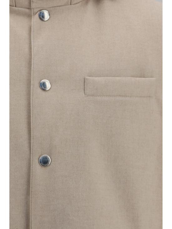 26FW 브루넬로 쿠치넬리 본디드 울 플란넬 디테처블 후드 다운 베스트 MM4701775 CID85 BEIGE - BRUNELLO CUCINELLI