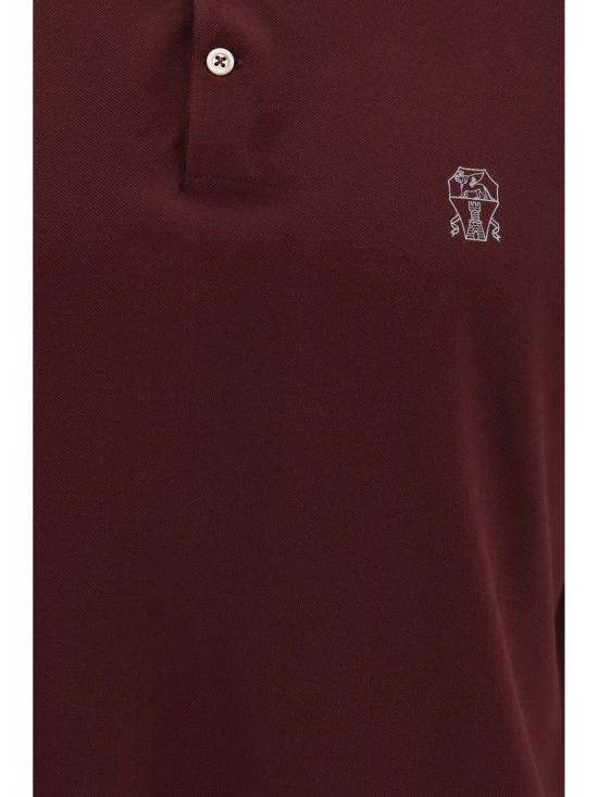 26FW 브루넬로 쿠치넬리 피케 폴로 셔츠 ME8548788 CDC80 BORDEAUX - BRUNELLO CUCINELLI