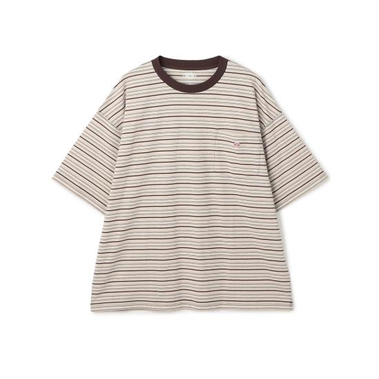26SS 단톤 반팔 티셔츠 DTC0402TCB BEIGE X BROWN MULT BEIGE X BROWN MULTI DOM