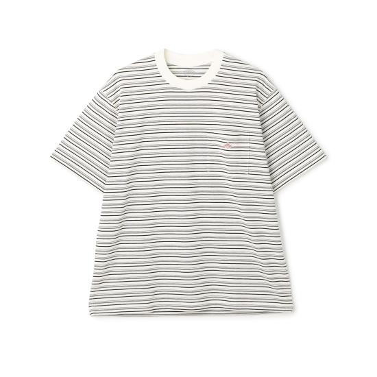 26SS 단톤 숏 슬리브 포켓 스트라이프 반팔 티셔츠 DTC0198TCB ECRU X BLACK MULTI DOM