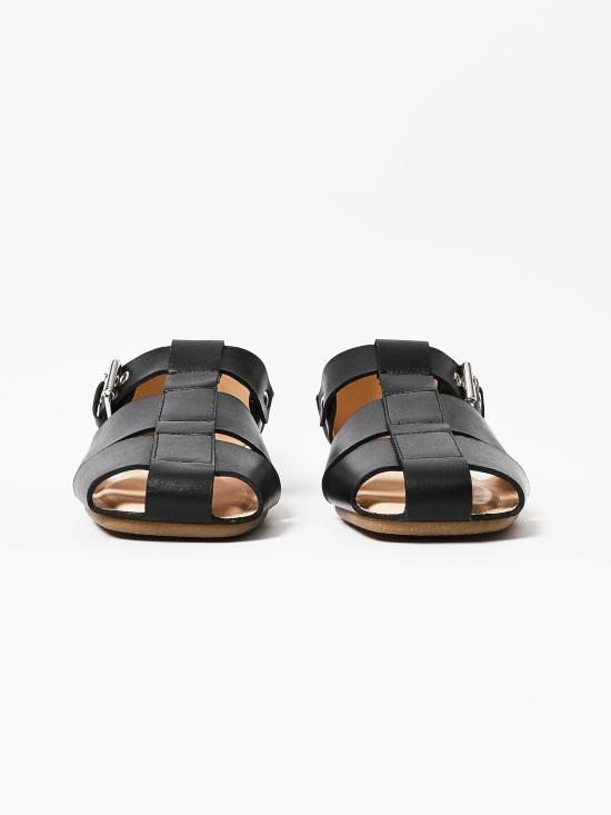 26SS 르메르 레더 피셔맨 슬립온 샌들 FO0271 LL0217 999 BLACK DOM - LEMAIRE