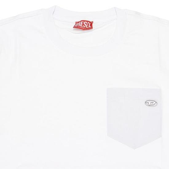 26SS 디젤 반팔 티셔츠 A22478 0AIJU 100 WHITE DOM - DIESEL