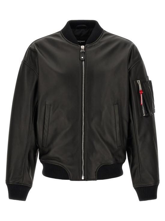 26FW 디스퀘어드2 가죽 자켓 S74AM1502SY1491900 Black