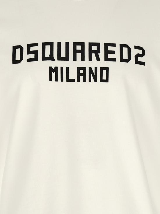 26FW 디스퀘어드2 밀라노 쿨핏 티셔츠 S74GD1520D20106100 White Black - DSQUARED2