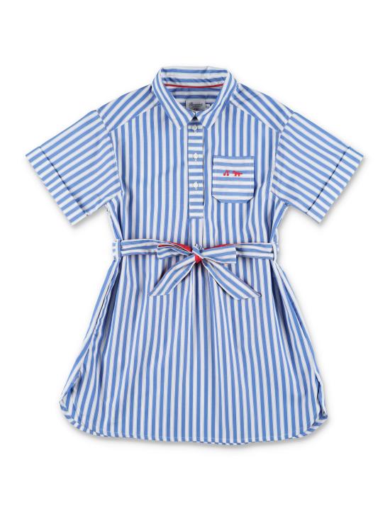 26SS [키즈] 메종키츠네 티셔츠 S06GDRW00045 0536 PRUSSIAN BLUE STRIPES