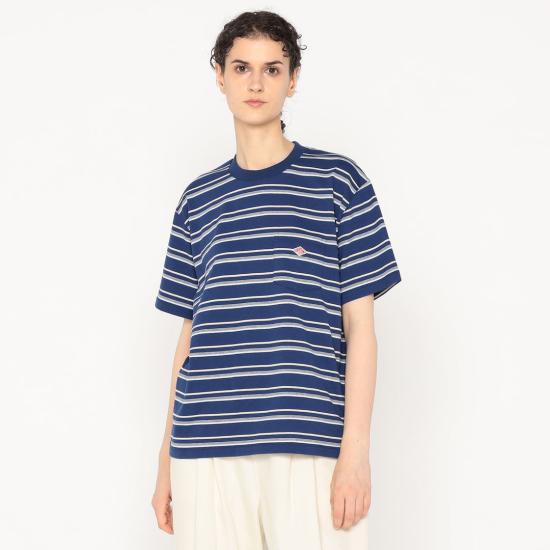 26SS 단톤 플레인 숏 슬리브 포켓 티셔츠 단톤 DTC0197TCB NAVY X BEIGE MULTI DOM