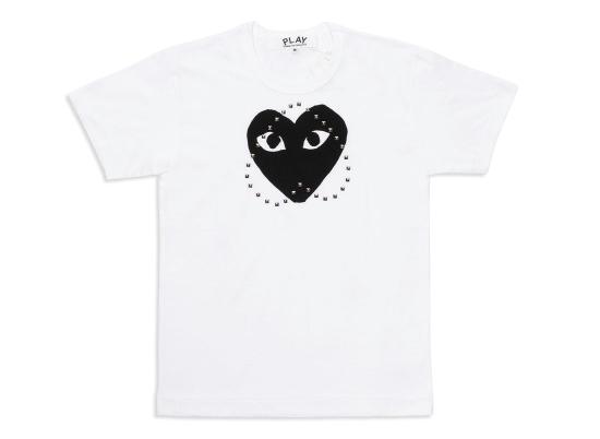 26SS 꼼데가르송 반팔 티셔츠 AX T804 051 1 WHITE BLACK DOM