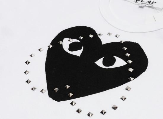 26SS 꼼데가르송 반팔 티셔츠 AX T804 051 1 WHITE BLACK DOM - COMME DES GARCONS
