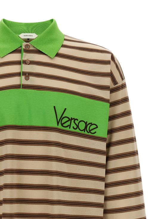 26FW 베르사체 폴로 티셔츠 인타르시아 셔츠 폴로 멀티컬러 - VERSACE