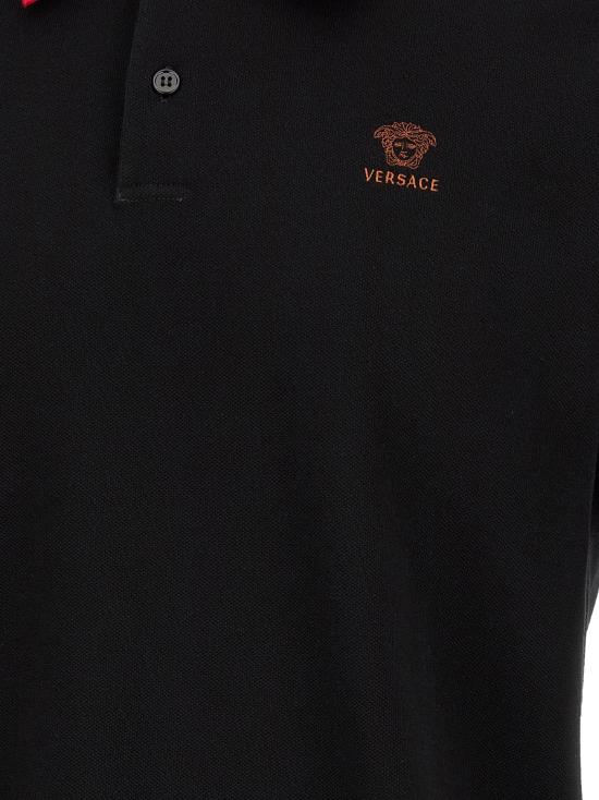 26FW 베르사체 폴로 티셔츠 메두사 폴로 블랙 - VERSACE
