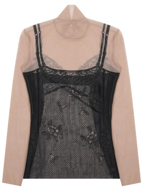  발렌시아가 트롱프 뢰유 란제리 탑 829214 4F4B41094 Black - BALENCIAGA