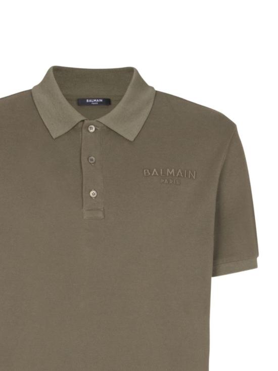 26SS 발망 폴로 티셔츠 GH0GB085BD10 UIV Green - BALMAIN