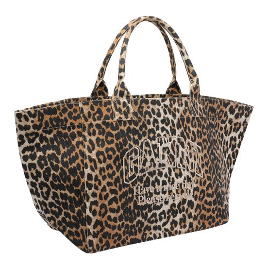 26FW 가니 레오파드 XXL 토트백 A7161 943 Brown - GANNI