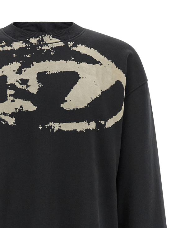 26FW 디젤 긴팔 티셔츠 S-Boxt-N5 스웨트셔츠 블랙 - DIESEL
