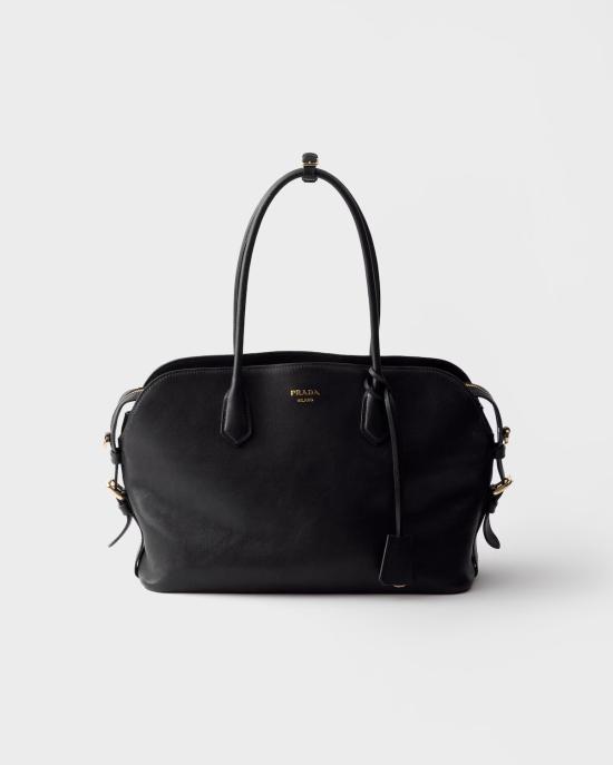 26FW 프라다 라지 레더 토트백 1BG6002HFQF0002 V OOO Black