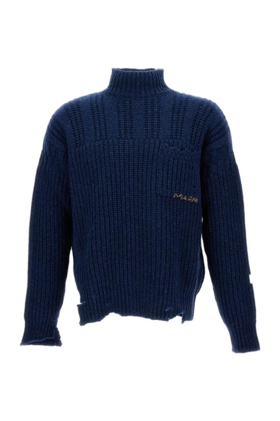 25FW 마르니 터틀넥 DVMG0054A0UFW31000B65 Blue