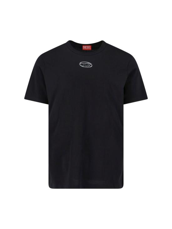 26FW 디젤 T-어드저스트-Od 메탈릭 오발 D 티셔츠 A17880 0CLBR 9XX Black