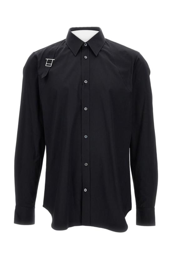 25FW 알렉산더 맥퀸 T바 하네스 셔츠 828259QNAAX1000 Black