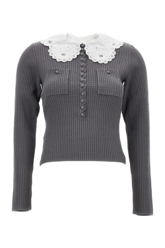 26SS 셀프 포트레이트 스웨터 RS26106TAGRGREY Grey