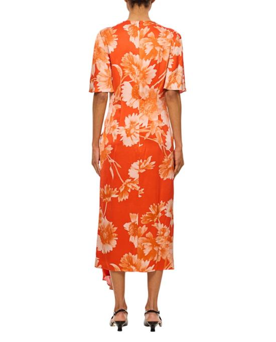 25SS 에르뎀 롱 원피스 PS25D2RTVSTROUBRIDGEFLORALVERMILLION Orange - ERDEM