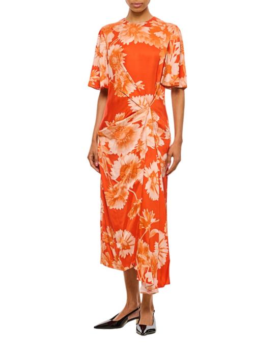 25SS 에르뎀 롱 원피스 PS25D2RTVSTROUBRIDGEFLORALVERMILLION Orange - ERDEM