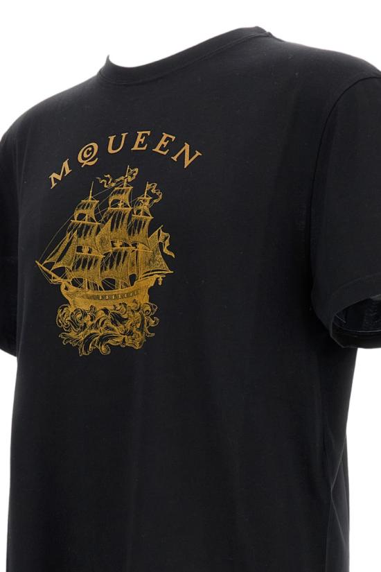 25FW 알렉산더 맥퀸 반팔 티셔츠 839224QTADX0521 Black - ALEXANDER MCQUEEN